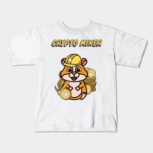 Funny Hamster is a crypto miner Kids T-Shirt